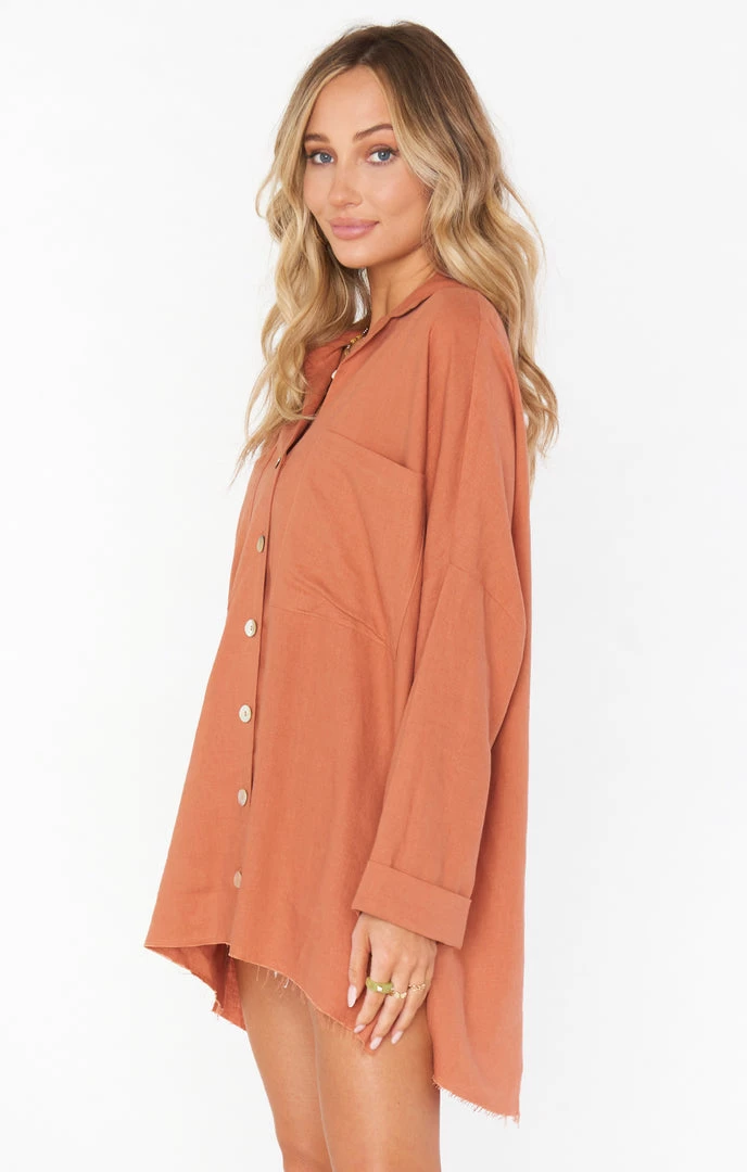 Show Me Your Mumu Johns Button Down Shirt ~ Rust Linen New Mu 4 Show Me Your Mumu Johns Button Down Shirt ~ Rust Linen New Mu