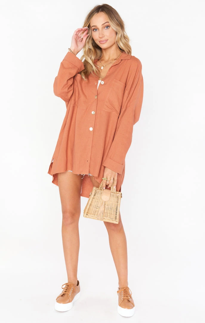 Show Me Your Mumu Johns Button Down Shirt ~ Rust Linen New Mu 6 Show Me Your Mumu Johns Button Down Shirt ~ Rust Linen New Mu