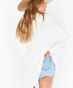 Show Me Your Mumu Johns Button Down Shirt ~ White Linen New Mu