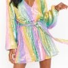 Show Me Your Mumu Wear Me Out Dress ~ Rainbow Stripe Sequins