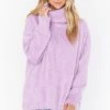 Show Me Your Mumu New Mu Fatima Turtleneck Sweater ~ Purple Pink Fuzzy Knit