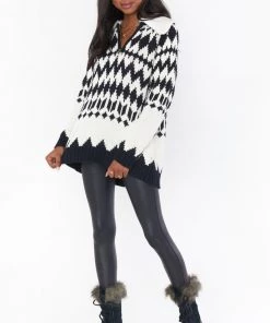 Show Me Your Mumu Sun Valley Pullover ~ White With Faux Sherpa