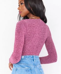Show Me Your Mumu Unreal Bodysuit ~ Pink Shimmy Shine