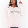 Show Me Your Mumu New Mu Alpine Sweater ~ Apres Ski Pink Knit