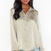 Show Me Your Mumu Smith Button Down ~ Sage Cheetah