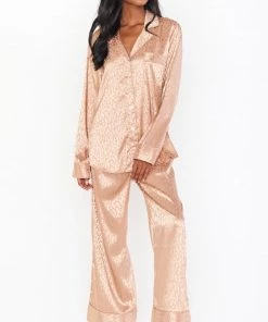 Show Me Your Mumu Classic PJ Set ~ Gold Cheetah Silky
