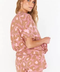 Show Me Your Mumu Day Off PJ Set ~ Rosey Leopard Knit New Mu