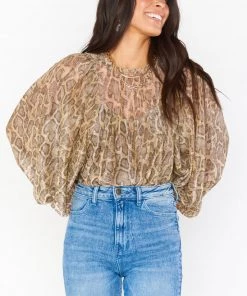 Show Me Your Mumu New Mu Happy Hour Top ~ Glitter Python
