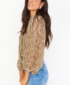 Show Me Your Mumu New Mu Happy Hour Top ~ Glitter Python