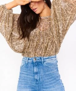 Show Me Your Mumu New Mu Happy Hour Top ~ Glitter Python