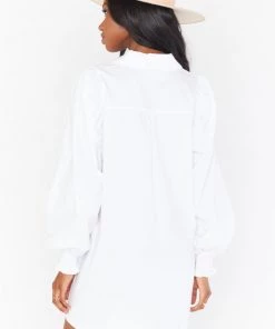 Show Me Your Mumu Allure Shirt Dress ~ White Poplin New Mu