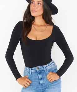 Show Me Your Mumu Bridget Bodysuit ~ Black Stretch