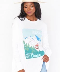 Show Me Your Mumu New Mu Bosco Ski Top ~ Aspen Postcard Graphic