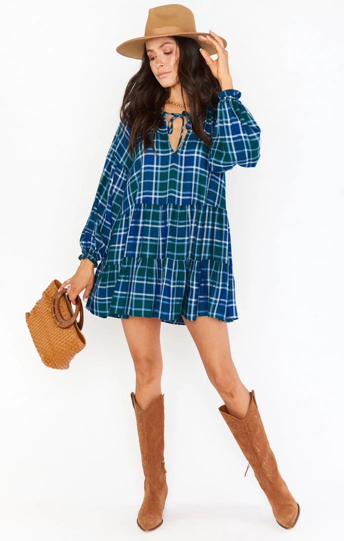Show Me Your Mumu Ainsley Mini Dress ~ Green And Blue Plaid 3 Show Me Your Mumu Ainsley Mini Dress ~ Green And Blue Plaid
