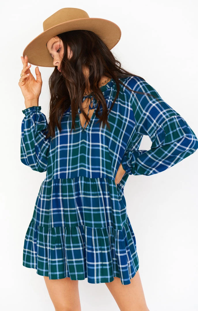 Show Me Your Mumu Ainsley Mini Dress ~ Green And Blue Plaid 4 Show Me Your Mumu Ainsley Mini Dress ~ Green And Blue Plaid