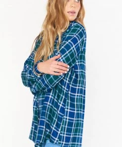 Show Me Your Mumu The Layer Shirt ~ Green And Blue Plaid New Mu