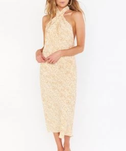 Show Me Your Mumu Jasmine Halter Midi Dress ~ Desert Snake