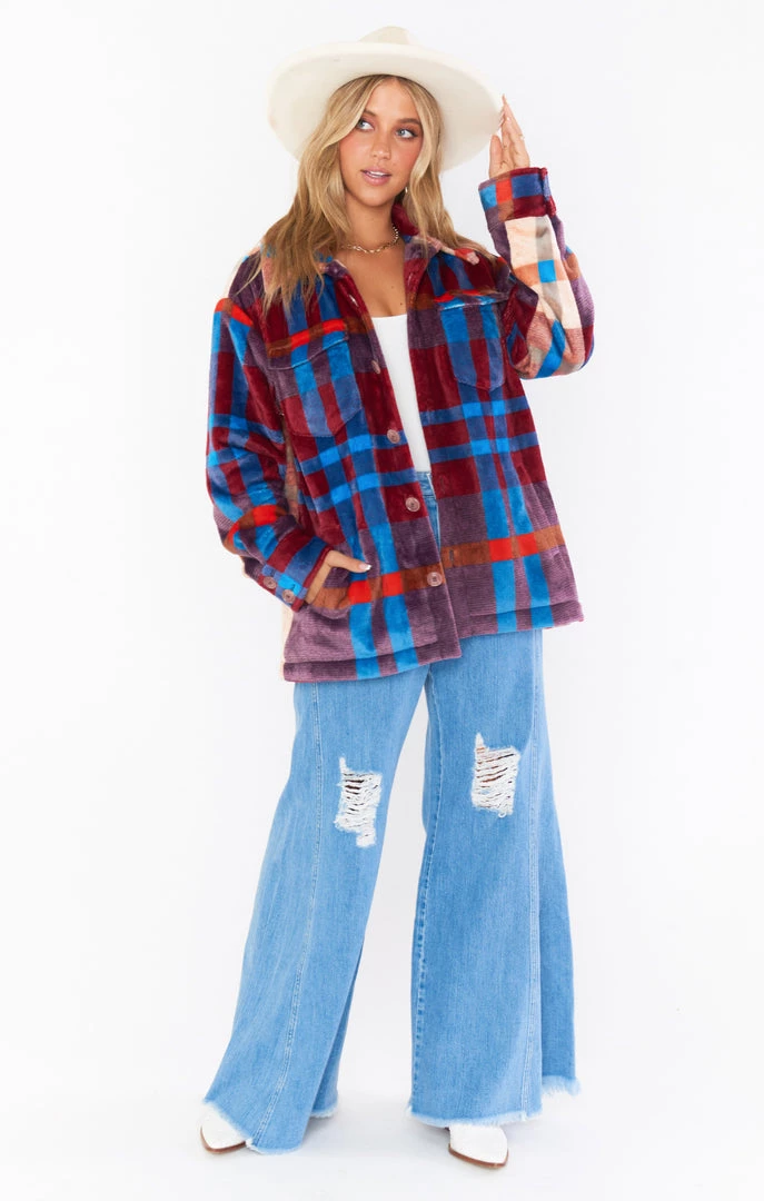 Show Me Your Mumu Whistler Shirt Jacket ~ Red Blue Plaid 3 Show Me Your Mumu Whistler Shirt Jacket ~ Red Blue Plaid