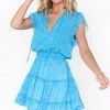 Show Me Your Mumu Wild Dreams Mini Dress ~ Blue Flower Ditz New Mu