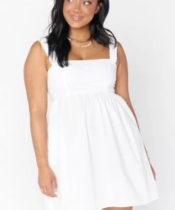 Show Me Your Mumu Fling Mini Dress ~ White Poplin