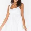 Show Me Your Mumu Fling Mini Dress ~ White Poplin