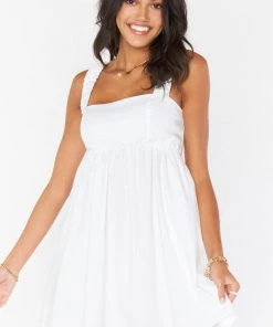 Show Me Your Mumu Fling Mini Dress ~ White Poplin