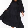 Show Me Your Mumu Day Or Night Midi Dress ~ Black Poplin