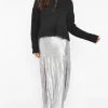 Show Me Your Mumu Bottoms Mick Double Slit Skirt ~ Silver Sequins