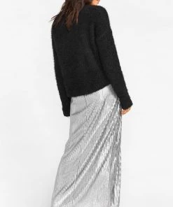 Show Me Your Mumu Bottoms Mick Double Slit Skirt ~ Silver Sequins