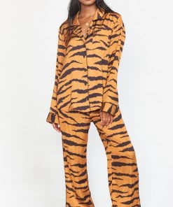 Show Me Your Mumu Paige PJ Set With Eye Mask ~ Great Tiger