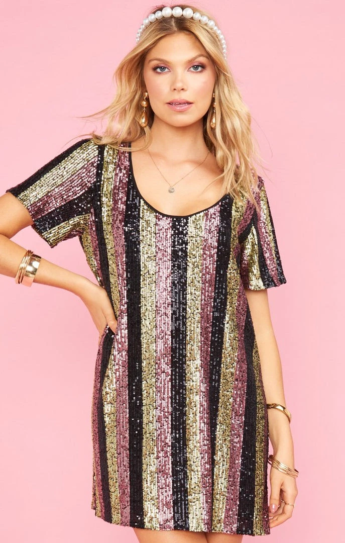 Show Me Your Mumu New Mu Katie Dress ~ Showtime Stripe Sequins 5 Show Me Your Mumu New Mu Katie Dress ~ Showtime Stripe Sequins