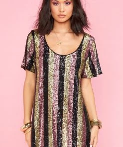 Show Me Your Mumu New Mu Katie Dress ~ Showtime Stripe Sequins 21 Show Me Your Mumu New Mu Katie Dress ~ Showtime Stripe Sequins