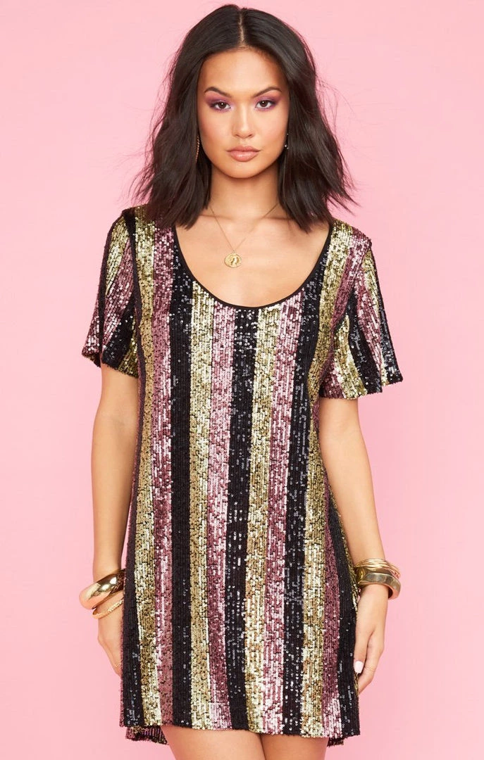 Show Me Your Mumu New Mu Katie Dress ~ Showtime Stripe Sequins 9 Show Me Your Mumu New Mu Katie Dress ~ Showtime Stripe Sequins