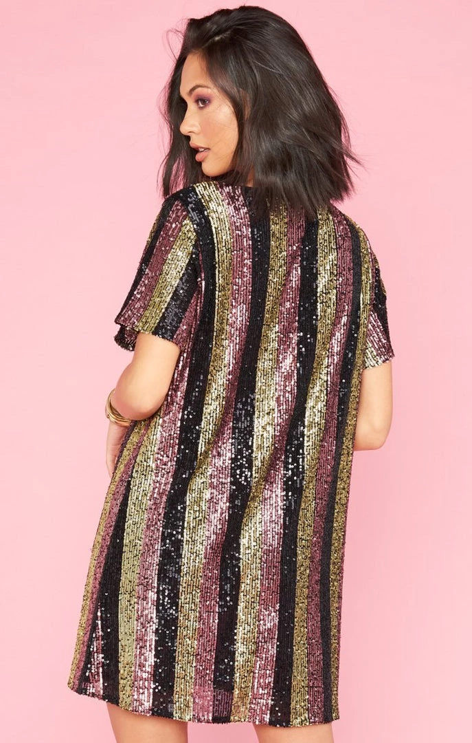 Show Me Your Mumu New Mu Katie Dress ~ Showtime Stripe Sequins 11 Show Me Your Mumu New Mu Katie Dress ~ Showtime Stripe Sequins