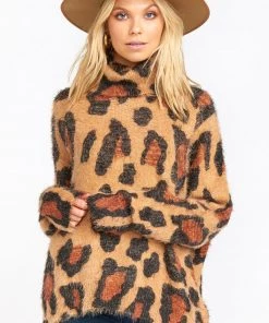 Show Me Your Mumu Fatima Turtleneck Sweater ~ Cheetah Fever Knit