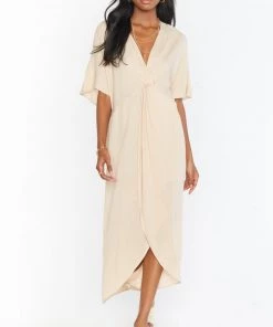 Show Me Your Mumu New Mu Get Twisted Maxi Dress ~ Stone
