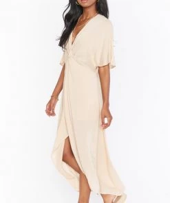 Show Me Your Mumu New Mu Get Twisted Maxi Dress ~ Stone