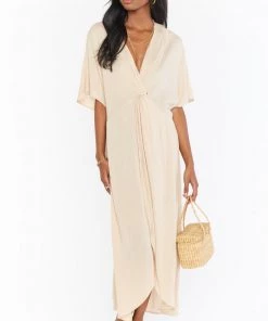 Show Me Your Mumu New Mu Get Twisted Maxi Dress ~ Stone