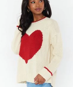 Show Me Your Mumu Sweetheart Sweater ~ Heart Knit New Mu