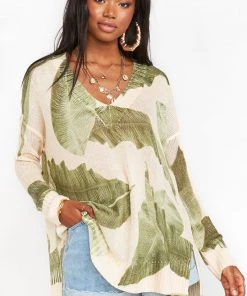 Show Me Your Mumu Cliffside Sweater ~ Queen Palms Knit New Mu