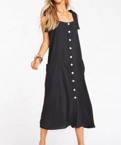 Show Me Your Mumu Lucas Midi Dress ~ Black New Mu