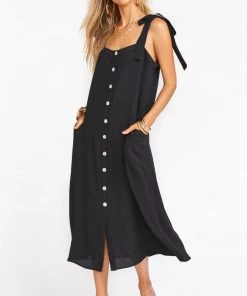 Show Me Your Mumu Lucas Midi Dress ~ Black New Mu