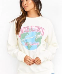 Show Me Your Mumu Vada Sweatshirt ~ Catch Flights Graphic New Mu
