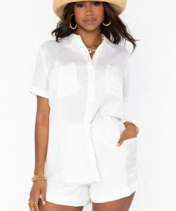 Show Me Your Mumu Disilvio Shorts ~ White Linen New Mu