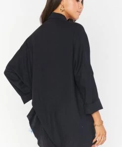 Show Me Your Mumu Johns Button Down Shirt ~ Black Linen