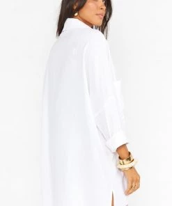 Show Me Your Mumu Johns Button Down Shirt ~ White Linen New Mu