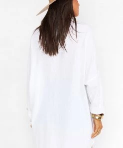 Show Me Your Mumu Johns Button Down Shirt ~ White Linen New Mu