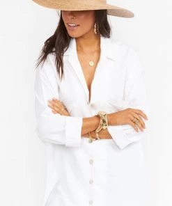 Show Me Your Mumu Johns Button Down Shirt ~ White Linen New Mu