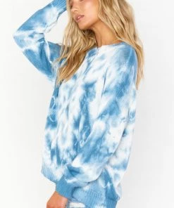 Show Me Your Mumu Sunday Sweater ~ Navy Tie Dye New Mu
