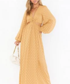 Show Me Your Mumu New Mu Go Out Cut Out Maxi Dress ~ Gold Dot 9 Show Me Your Mumu New Mu Go Out Cut Out Maxi Dress ~ Gold Dot